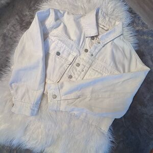 Blank NYC White Denim Jacket w/ Raw Hem